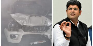 सड़क हादसे में बाल-बाल बचे डिप्टी सीएम दुष्यंत चौटाला