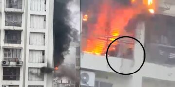इमारत की सातवीं मंजिल पर आग लगने से जिंदा जली युवती