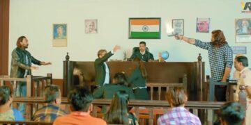 गाने का एक सीन, जिसमें कोर्ट