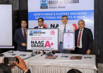 चंडीगढ़ ग्रुप ऑफ़ कॉलेजेस झंजेरी हुआ देश के टॉप के शिक्षण संस्थानों में शामिल; नेशनल असेसमेंट एंड अक्क्रेडिटेशन कॉउन्सिल से मिला ग्रेड