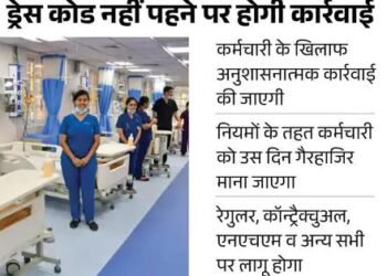 हरियाणा के अस्पतालों में ड्रेस कोड लागू:कल से जींस-टी शर्ट पर बैन
