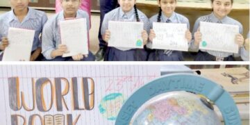 दसवी के विद्यार्थियों के संग श्रीमती सुधा ने मनाया विश्व पुस्तक एवम कॉपीराइट दिवस