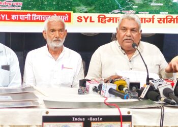 एसवाईएल नहर को हिमाचल प्रदेश के रास्ते से लाने के लिए सरकार पर दबाव बनाने हेतु हरियाणा में जन जागरूकता अभियान चलाया जाएगा : जितेंद्र नाथ, अध्यक्ष, एसवाईएल हिमाचल मार्ग समिति