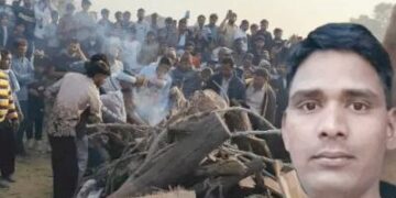 हरियाणा के शहीद जवान को दोनों बेटों ने मुखाग्नि दी: मां ने चेहरा देख रोते हुए सैल्यूट किया