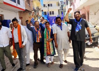 मनीमाजरा की तीनों कॉलोनियों ने मिलकर निकाली भव्य ‘भीम संदेश यात्रा’
